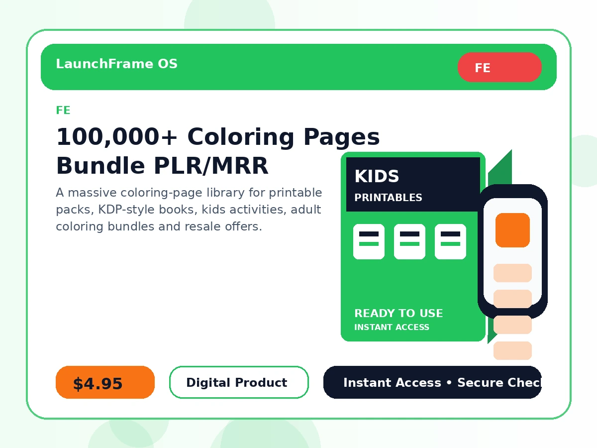 100,000+ Coloring Pages Bundle PLR/MRR