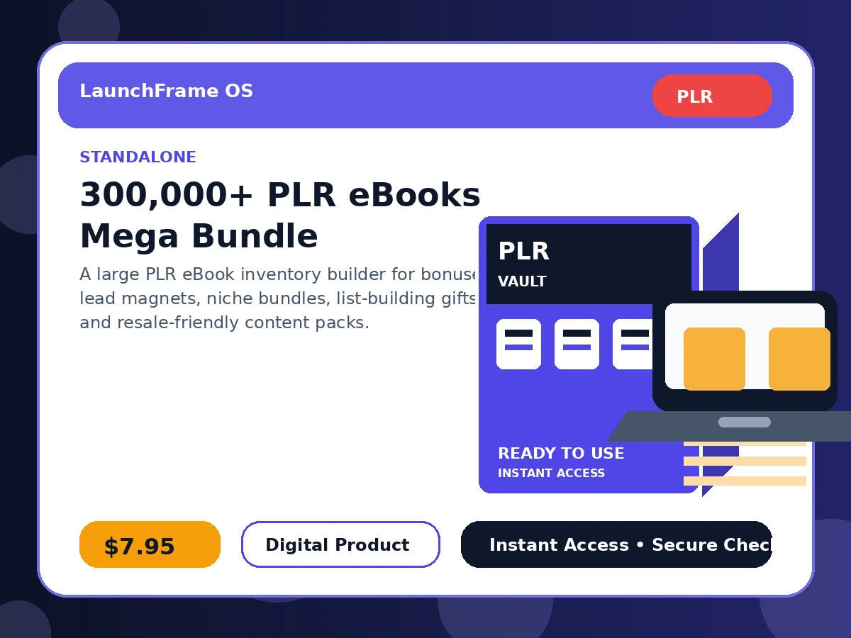 300,000+ PLR eBooks Mega Bundle